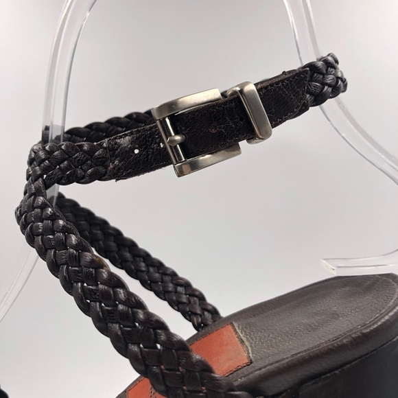 Goffredo Fantini Brown Braided Strappy Sandal 38 - Picture 9 of 13